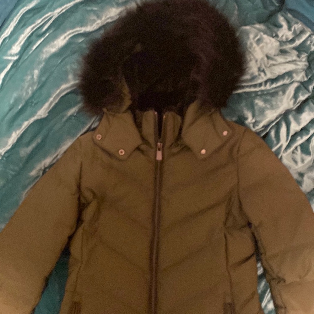 Green and furry winter jacket